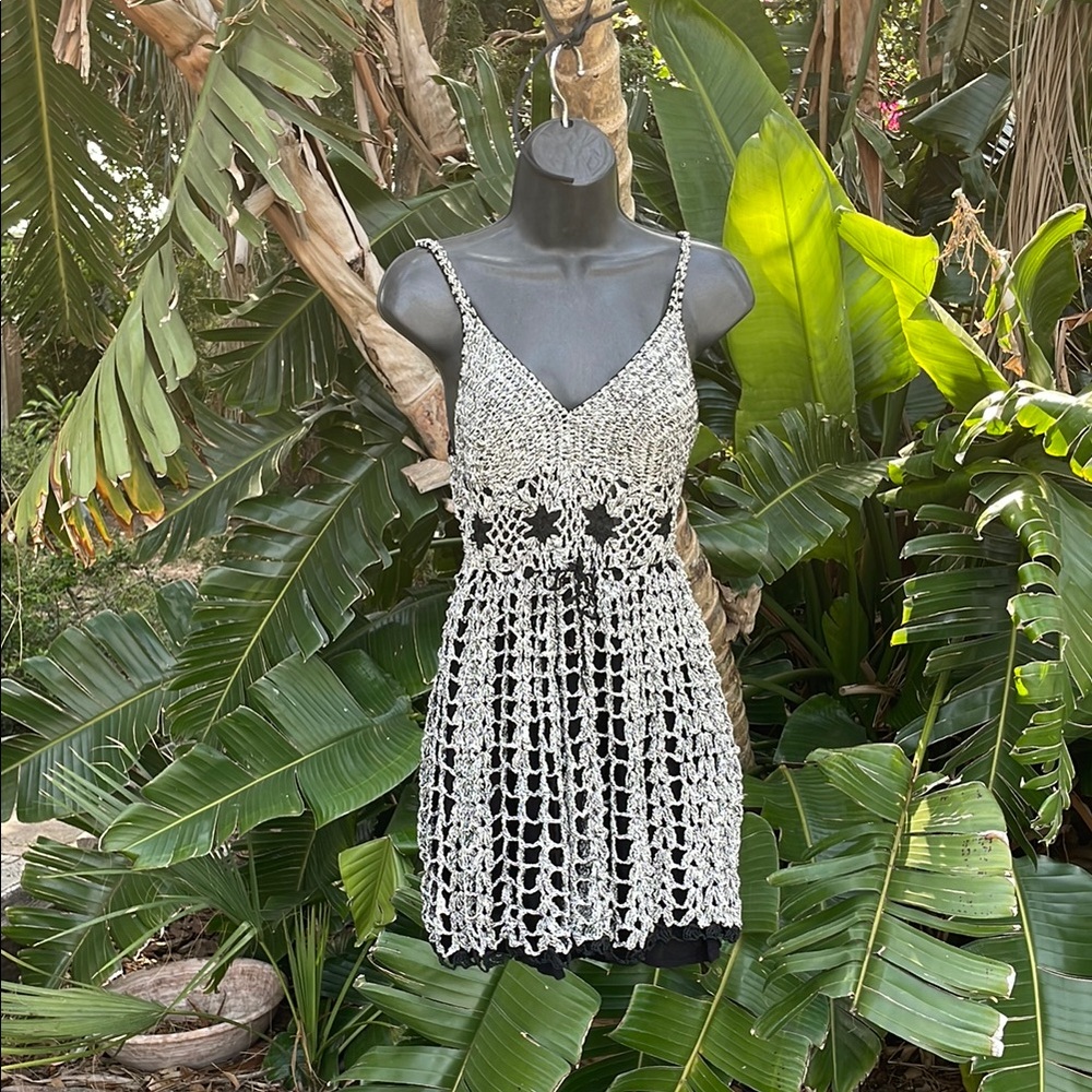 Crochet mini dress. - Picture 2 of 5